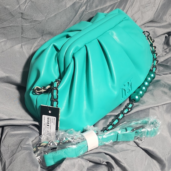 NWT Badgley Mischla Vegan Leather Teal Green Crossbody Bag Purse - Picture 3 of 11